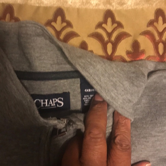1/4 Zip Gray Chaps Long Sleeve Shirt (worn once) - Picture 3 of 3